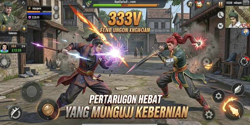 Gameplay pertarungan seru dan menegangkan dalam 333V.