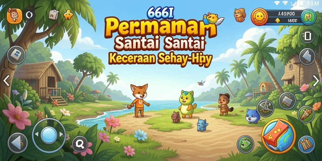 Tangkapan layar gameplay 666I menampilkan aksi seru dan grafis ceria.
