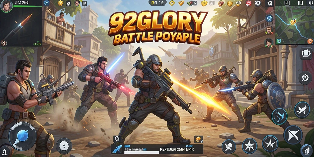 Gameplay mendebarkan dari 92GLORY dalam pertempuran Battle Royale.