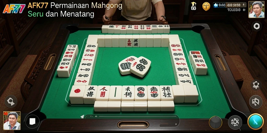Screenshot AFK77 menampilkan momen seru dalam permainan Mahjong.