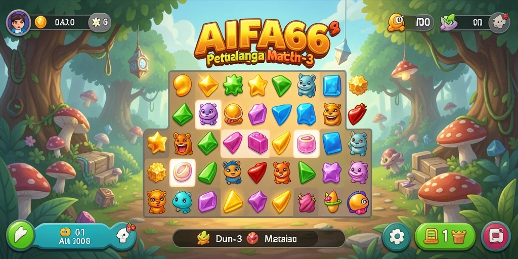 Tangkapan layar menampilkan gameplay seru AIFA66 dalam genre Match-3.