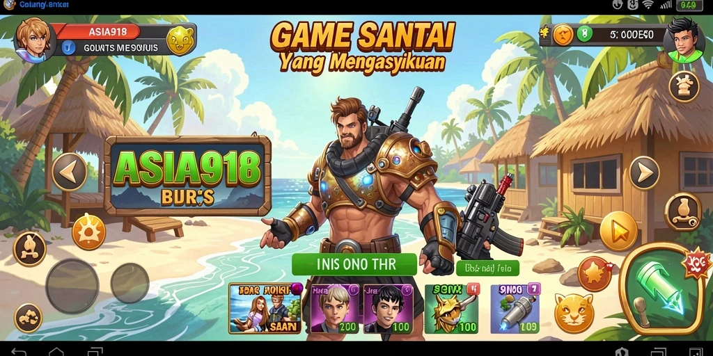 Tampilan gameplay ASIA918 yang menggembirakan dan penuh warna.