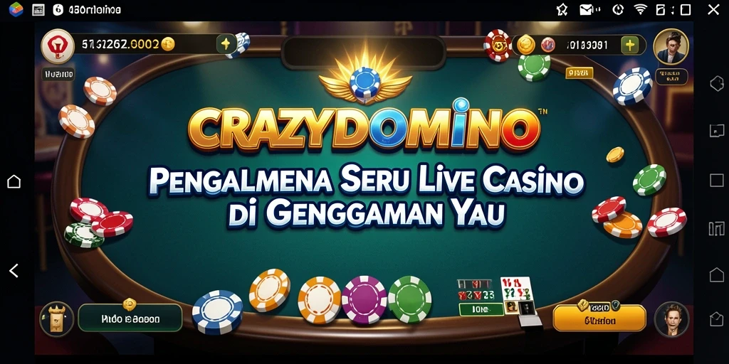 Tampilan gameplay seru di CRAZYDOMINO yang menghadirkan suasana kasino langsung.