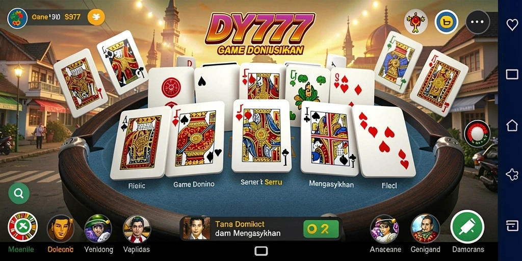 Tampilan gameplay seru dalam DY777, permainan domino yang menarik.