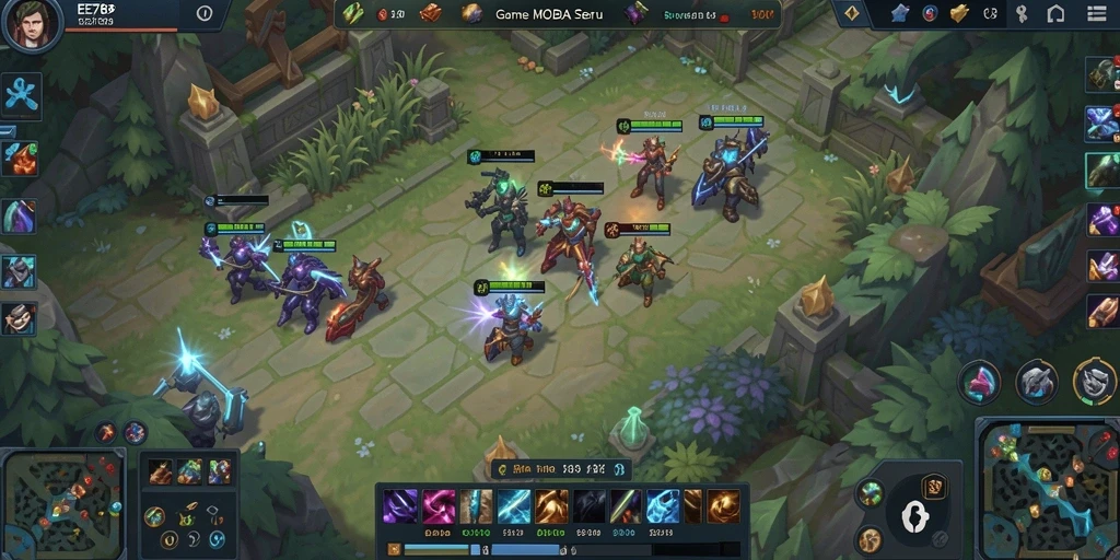 Tampilan gameplay menarik dari EE789 saat tim bertarung.