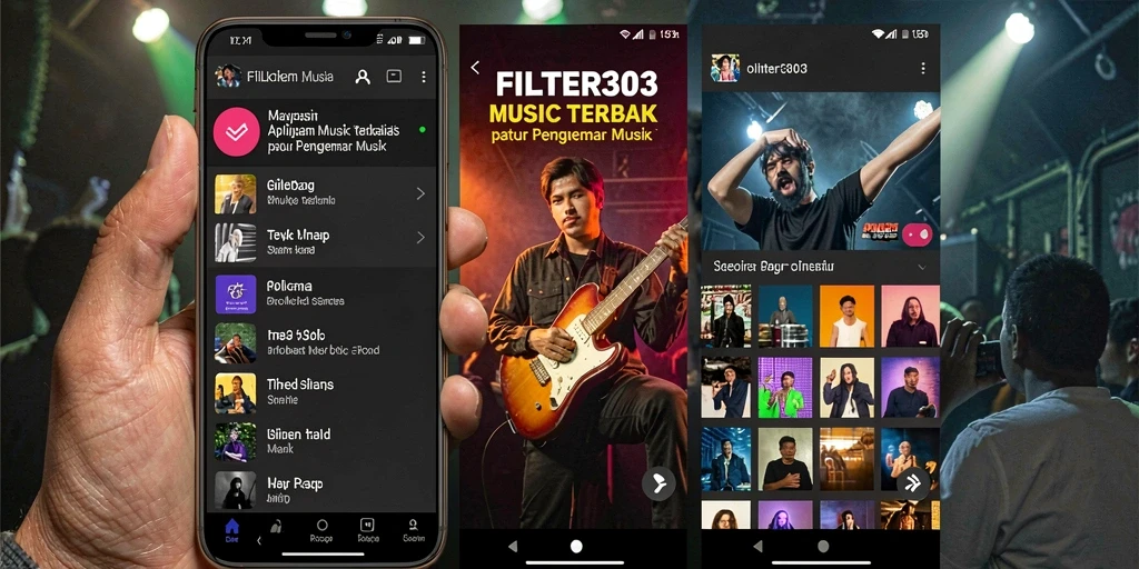 Tampilan screenshot dari gameplay interaktif FILTER303 dengan musik.