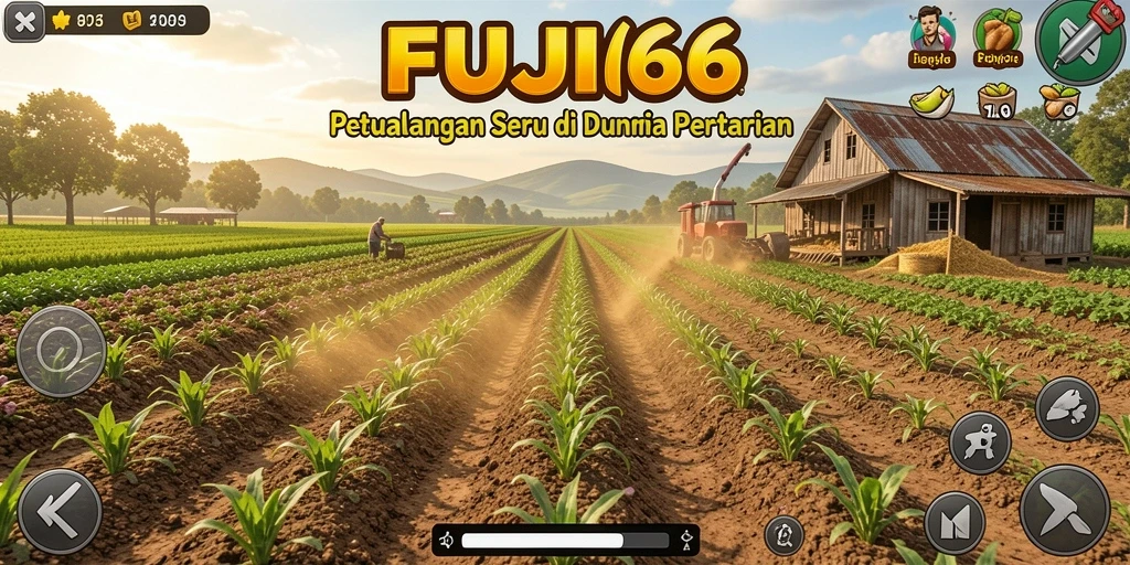 Tampilan gameplay FUJI66 saat merawat kebun yang indah dan subur.