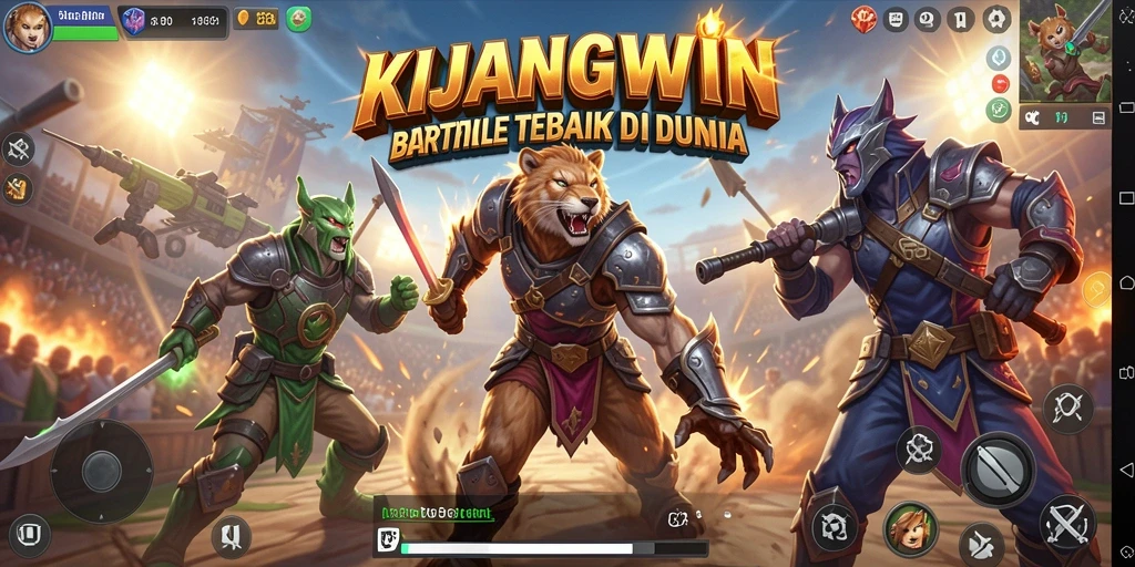 Tangkapan layar menunjukkan aksi intens dalam permainan Battle Royale KIJANGWIN.