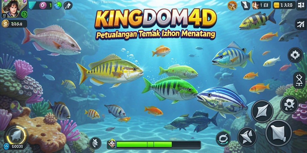 Screenshot KINGDOM4D menampilkan aksi seru menembak ikan dengan grafis menawan.