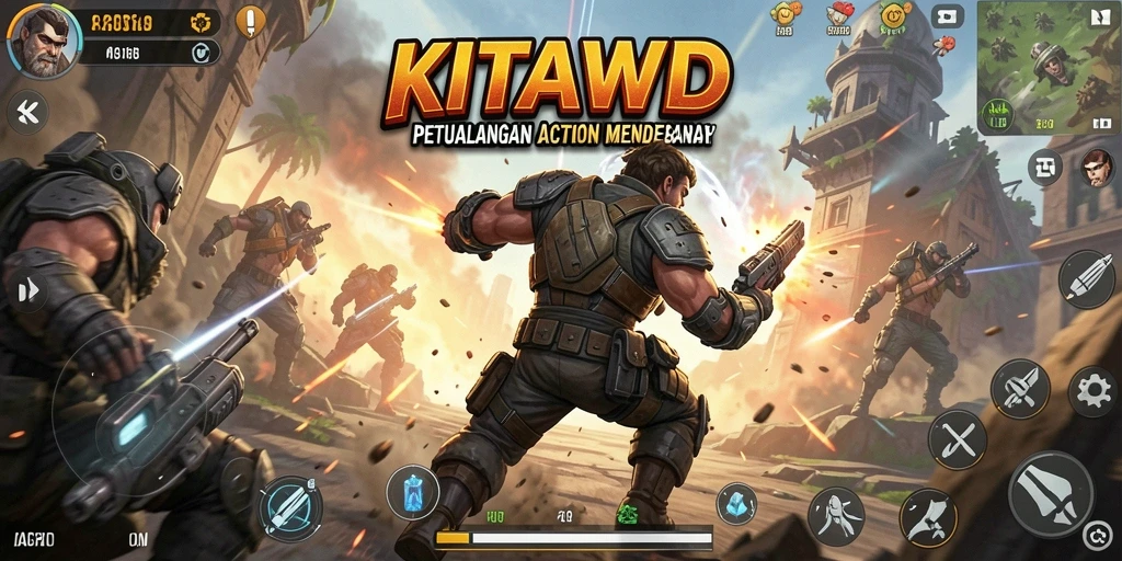 Tangkapan layar dari gameplay action yang intens dan mendebarkan.