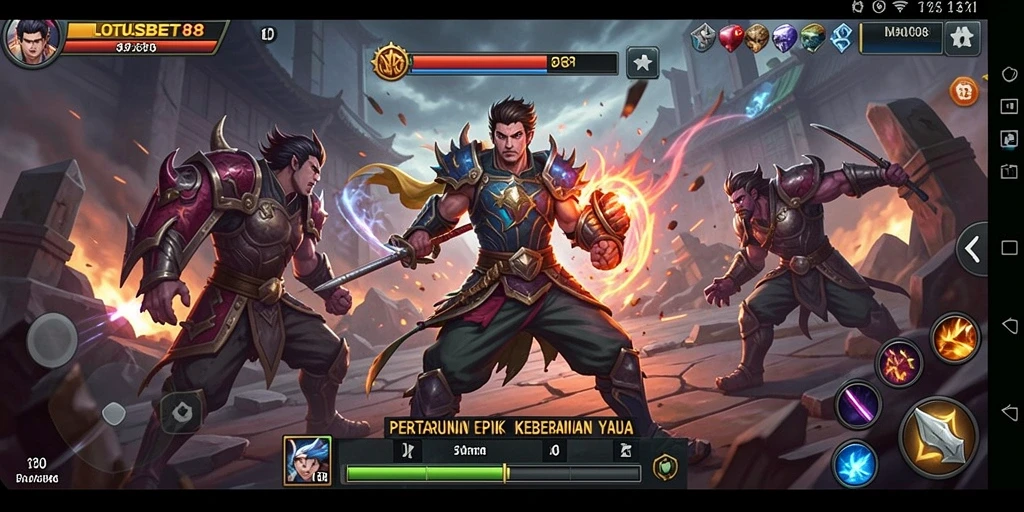 Tampilan dinamis dari gameplay LOTUSBET88 yang penuh aksi.