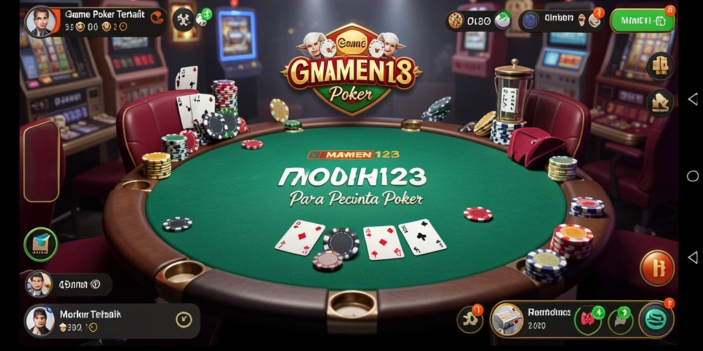 Screenshot gameplay MAMEN123 yang menegangkan saat bermain poker.