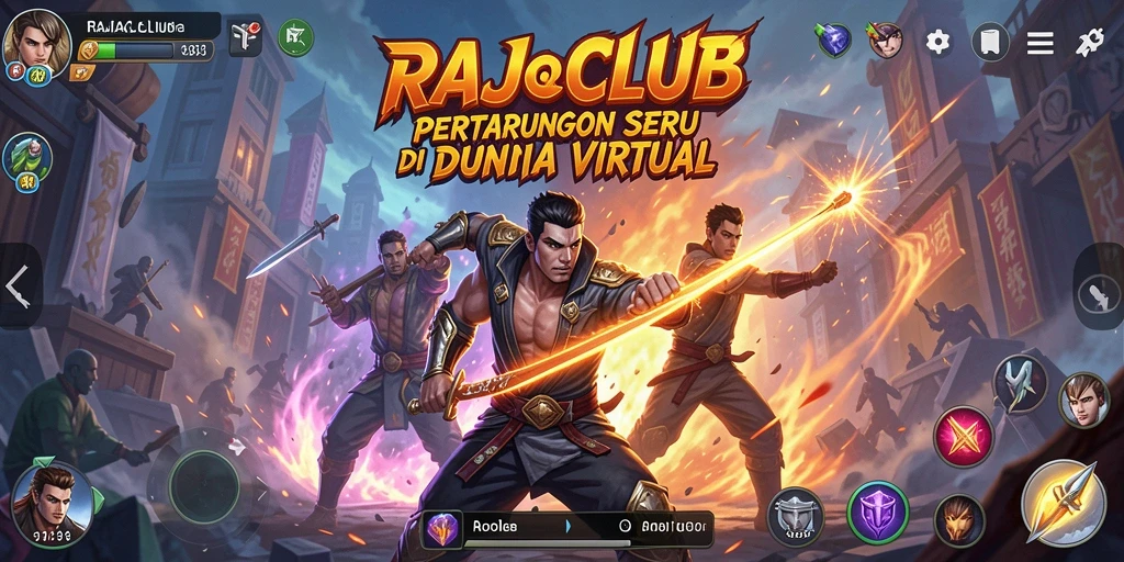 Tangkapan layar gameplay RAJACLUB menampilkan aksi pertarungan yang mendebarkan.