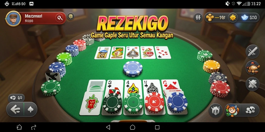 Screenshot gameplay seru dari permainan Gaple REZEKIGO.