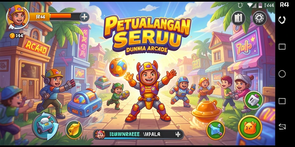Screenshot RR44 menampilkan aksi gameplay seru di dunia arcade.