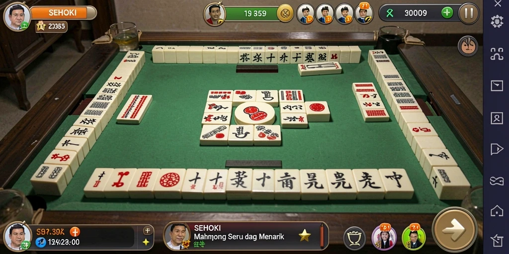 Gameplay SEHOKI dengan pengaturan Mahjong yang menarik.