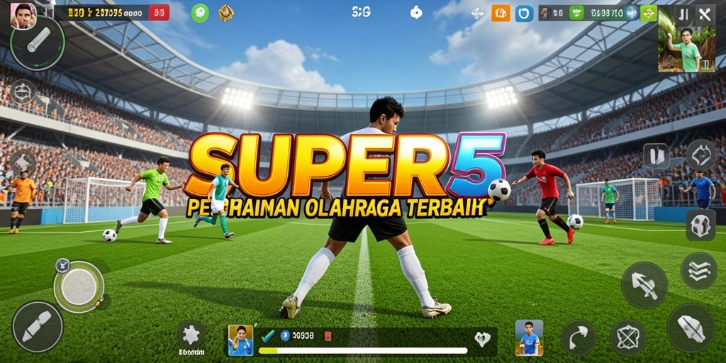 Tampilan gameplay SUPER5 yang dinamis dan menarik.