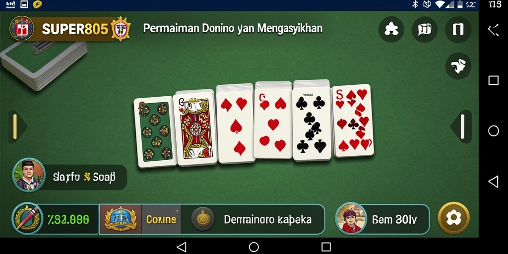 Screenshot gameplay SUPER805 dengan aksi seru permainan Domino.