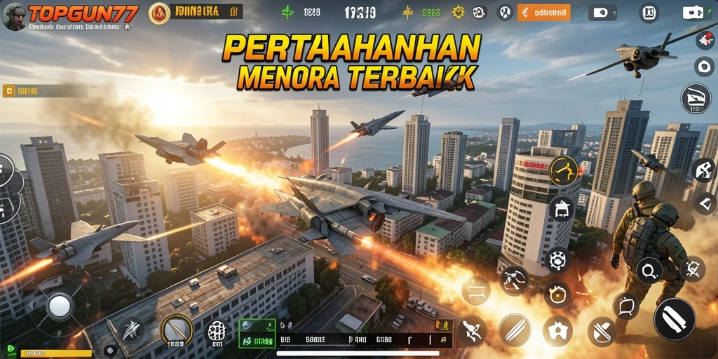 Tangkapan layar yang menunjukkan aksi strategis di gameplay Tower Defense.