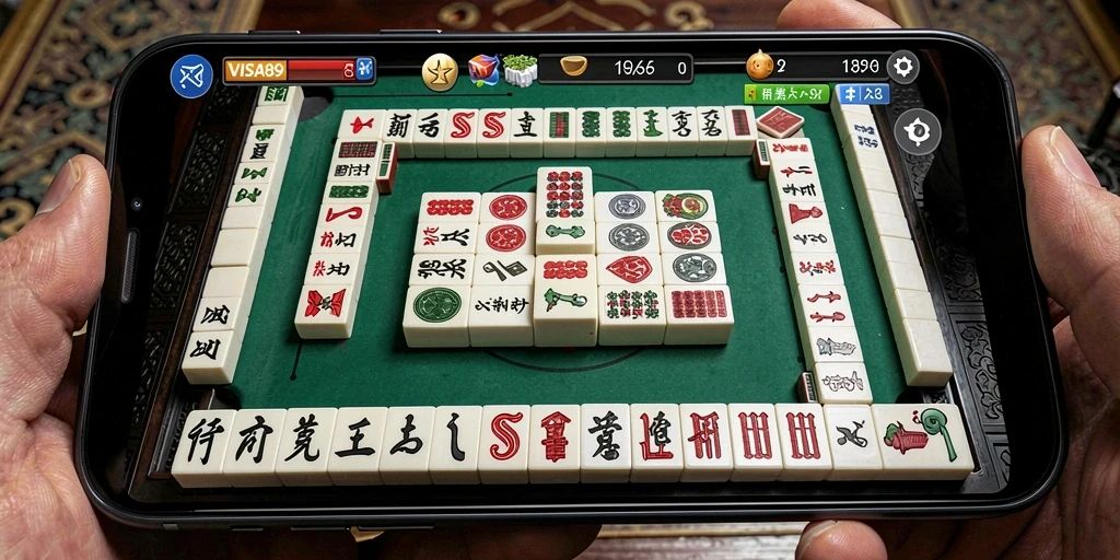Tampilan gameplay yang menawan dari permainan Mahjong VISA89.