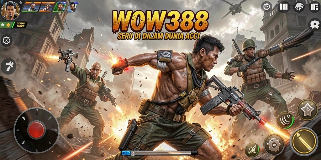 Tampilan seru gameplay WOW388 dengan aksi bertempur.